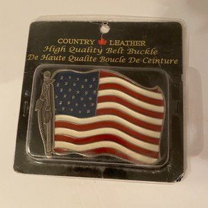 NEW AMERICAN FLAG BELT BUCKLE